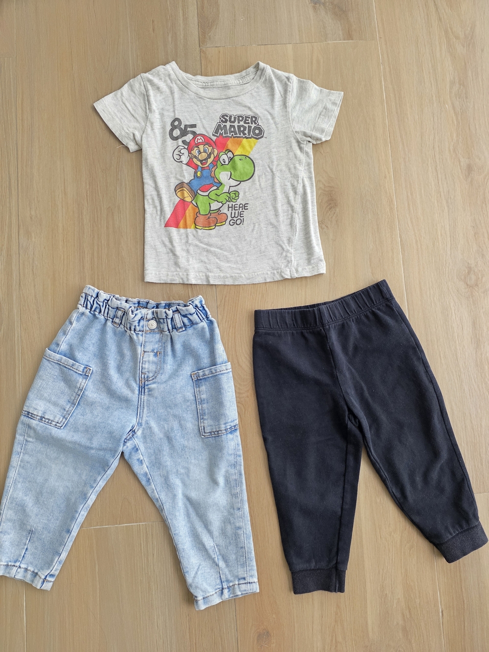 Super Mario 3-Piece Outfit Bundle | 18M | Tee + H&M Jeans + Carter's Joggers
